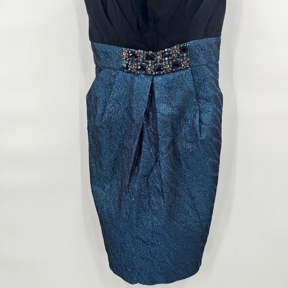 Alexia Admor Black and Blue Sheath Cocktail Dress M - Picture 4 of 8